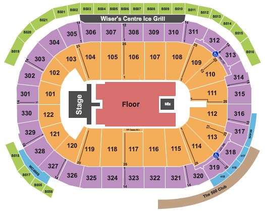 Rogers Arena Seating Chart: Endstage w/ Catwalk