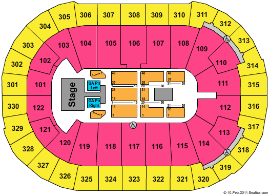 Rogers Arena Seating Chart Pink