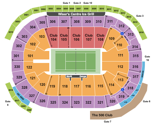 Rogers Arena Seating Chart: Tennis