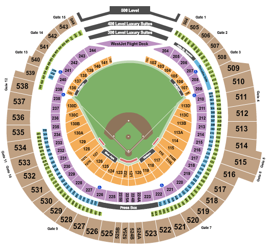 Comerica Park Seating Chart With Rows And Seat Numbers