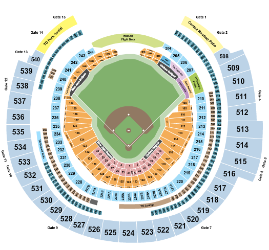 Rogers Centre Seating Chart: Baseball