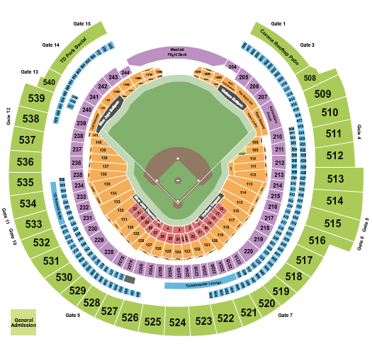 Rogers Centre Seating Chart: Baseball