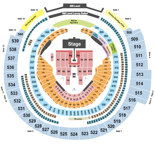 Rogers Centre Seating Chart: Green Day 2024