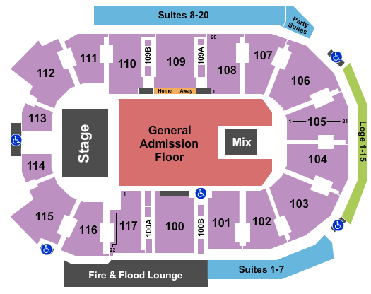 Rogers Forum Seating Chart: Endstage GA Floor