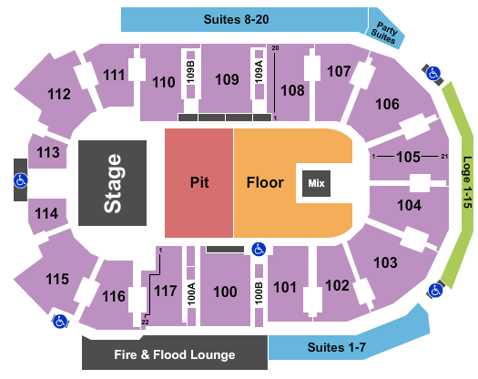 Rogers Forum Seating Chart: Endstage GA Pit & RSV Floor