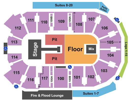 Rogers Forum Seating Chart: Endstage GA Pit w/ Catwalk