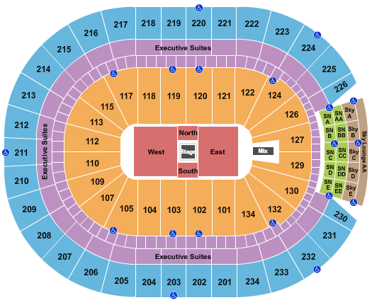 Rogers Place Seating Chart: Center Stage 2