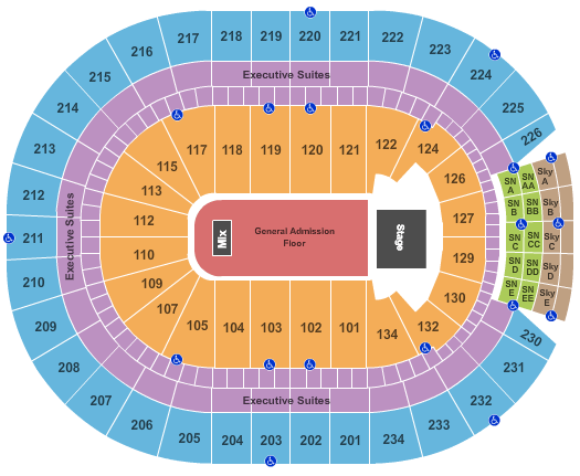 Rogers Place Seating Chart: End Stage GA
