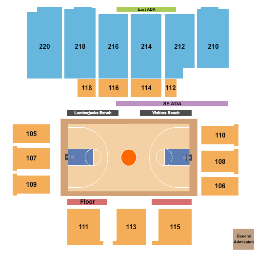 Walkup Skydome Seating Chart: Basketball