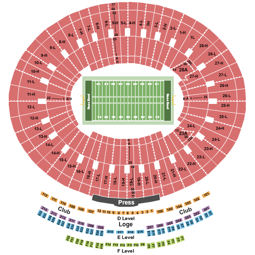 Seating Chart Rose Bowl Beyonce