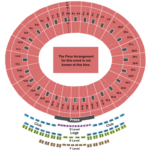Rose Bowl Stadium - Pasadena Seating Chart: Generic Floor