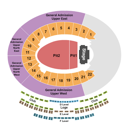 Rose Bowl Stadium - Pasadena Seating Chart: Rufus Du Sol