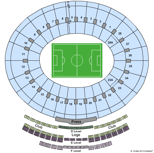 Rose Bowl Seating Map