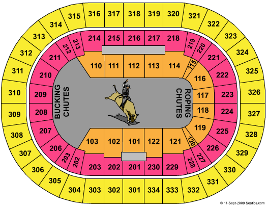 Moda Center at the Rose Quarter (formerly Rose Garden) PBR - Professional Bull Riders Seating Chart