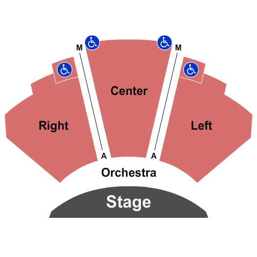 Rose Lehrman Arts Center Auditorium Theatre Seating Chart: Endstage
