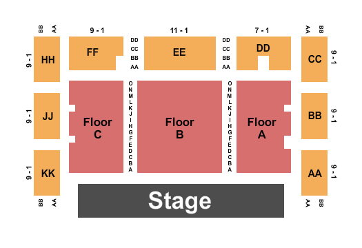 Roseland Theater Seating Chart: Endstage - RSV