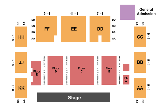 Roseland Theater Seating Chart: Endstage Reserved 3