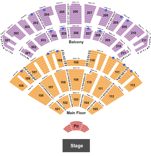 Rosemont Theatre Seating Chart: Endstage Pit 2
