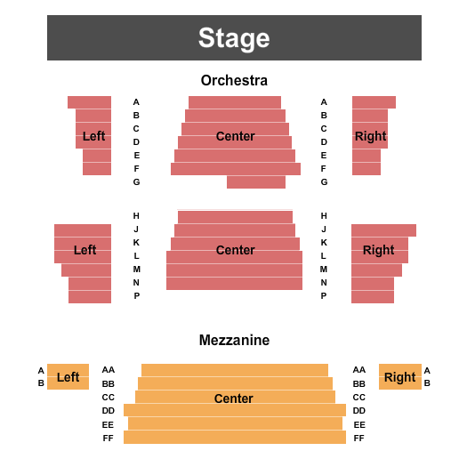 Ross Family Theatre at Kirkwood Performing Arts Center Seating Chart: End Stage