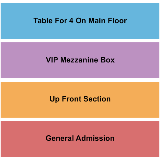 Route 20 Outhouse Seating Chart: GA/VIP/Tables/Up Front
