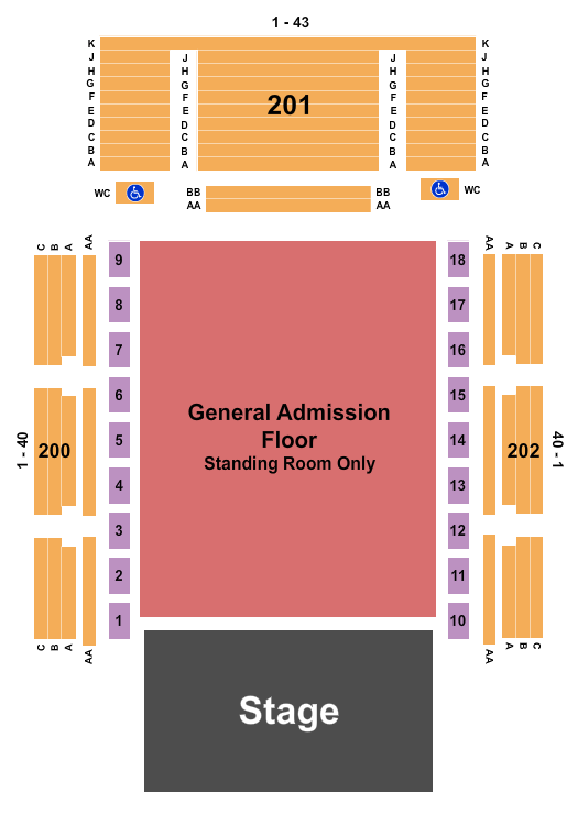 Coca-Cola Roxy Seating Chart: Endstage - GA Flr Resv Balc