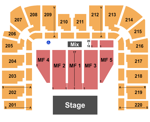 Roy Wilkins Auditorium At Rivercentre Seating Chart: Endstage 2