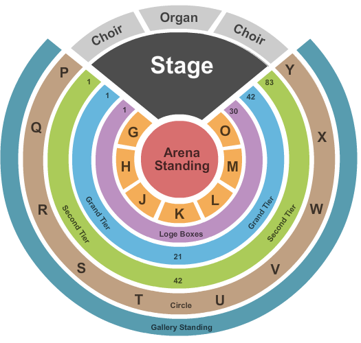 Royal Albert Hall Seating Chart: End Stage