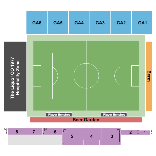 Royal Athletic Park Seating Chart: Soccer with GA
