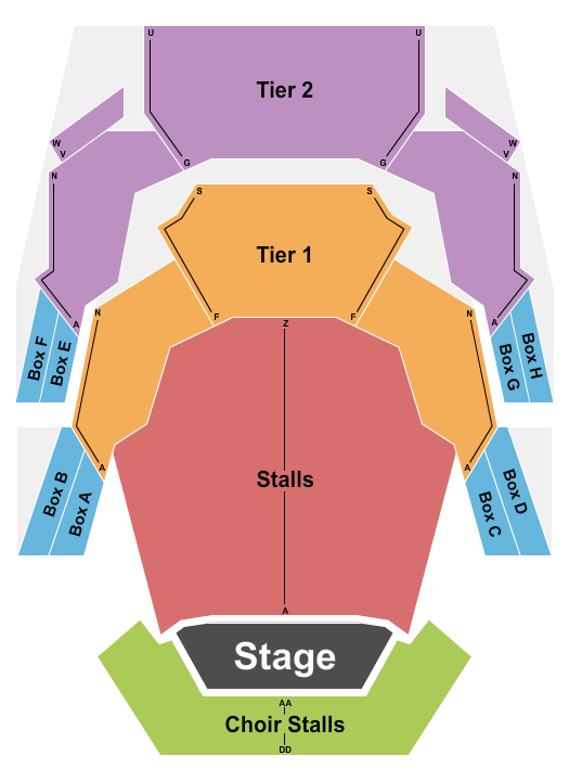 Royal Concert Hall - Nottingham Seating Chart: End Stage