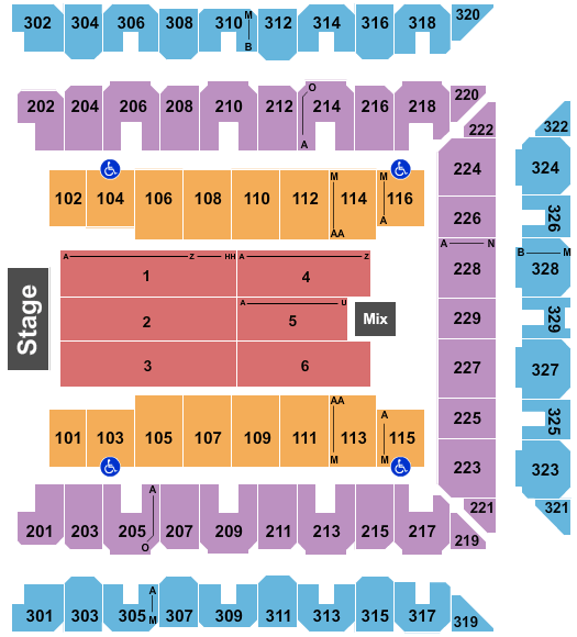 Royal Farms Arena Detailed Seating Chart