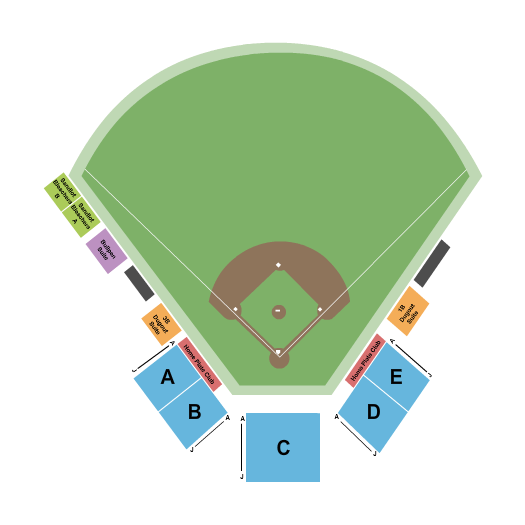 Royal Oak Memorial Park Seating Chart: Baseball