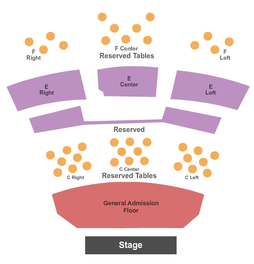 Royal Oak Music Theatre Seating Chart: Tables