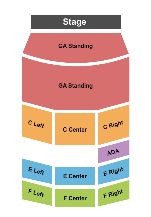 Royal Oak Music Theatre Seating Chart: GA Stand Res E&F