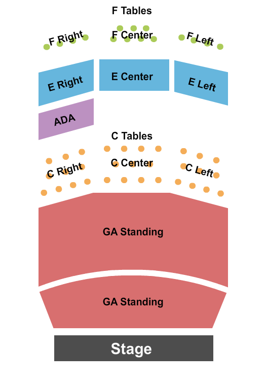 Royal Oak Music Theatre Seating Chart: GA Standing Res C & E