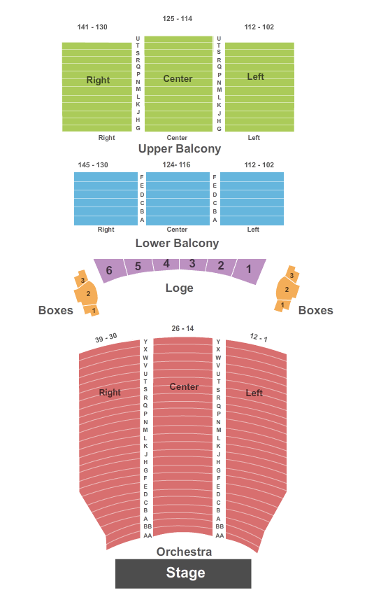 Royal Theater- BC Seating Chart: End Stage