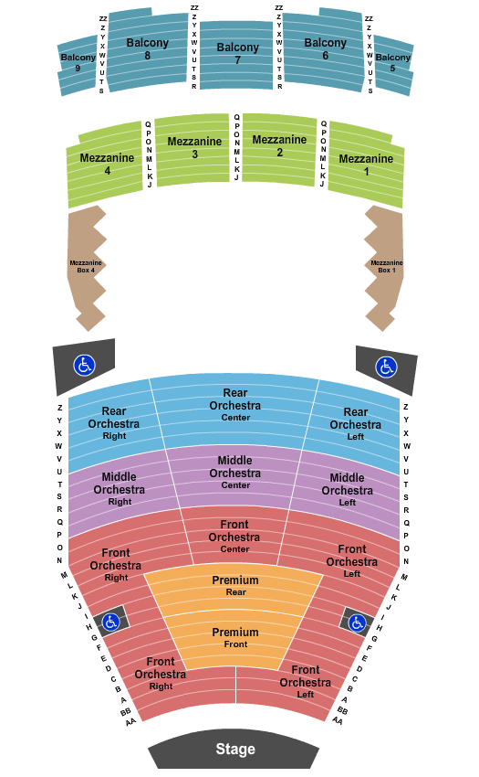 Rudder Auditorium Seating Chart: End Stage
