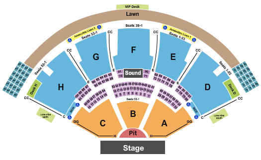 Ruoff Music Center Seating Chart: Endstage GA Pit - Row H