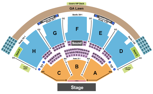 Ruoff Music Center Seating Chart: Endstage Tables