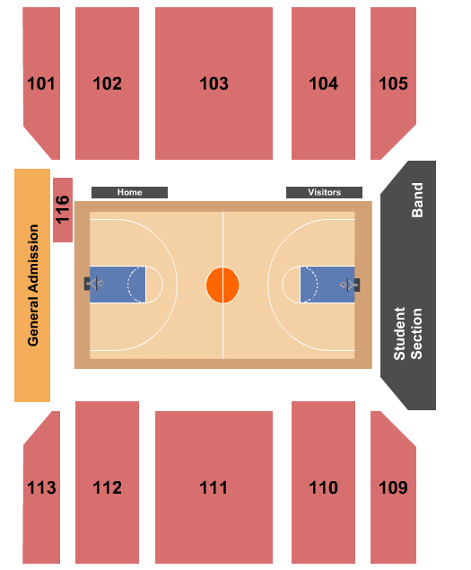 Ryan Center & DJ Sokol Arena Seating Chart: Basketball-2