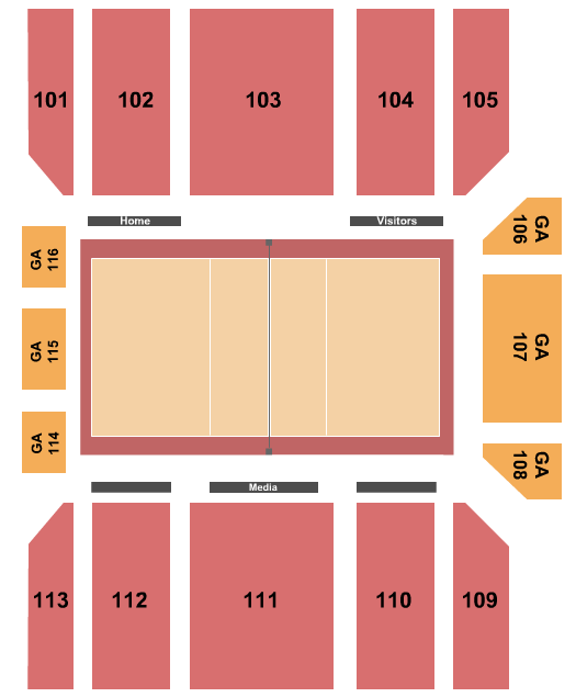 Gregory Gym Volleyball Seating Chart