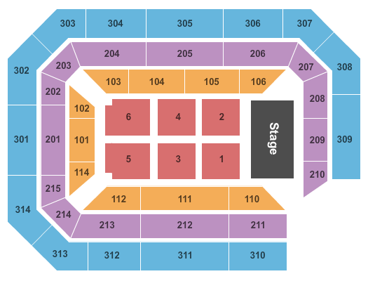 Ryan Center Seating Chart: End Stage