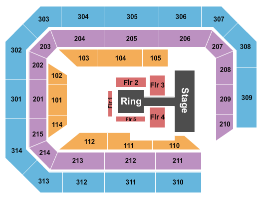 Ryan Center Seating Chart: Wrestling 2