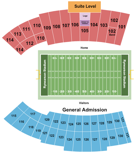 Rynearson Stadium Seating Chart: Football