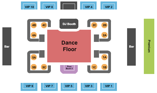 Ryse - Saint Charles Seating Chart: Dance Floor VIP Booth