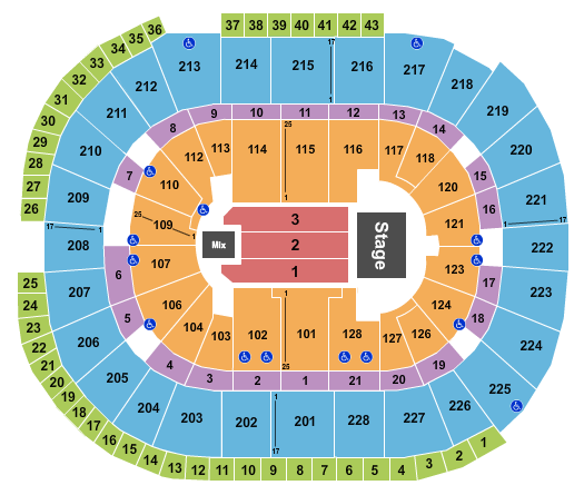 SAP Center Seating Chart: Andrea Bocelli