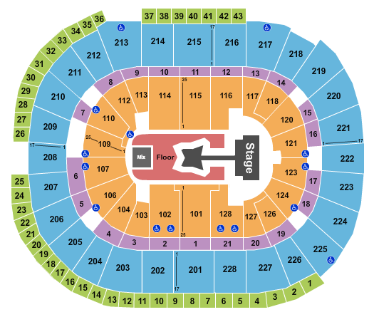 SAP Center Seating Chart: Tomorrow x Together