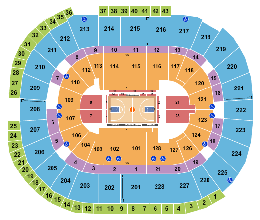 SAP Center Seating Chart: Basketball 2