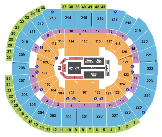 SAP Center Seating Chart: Gold Over America