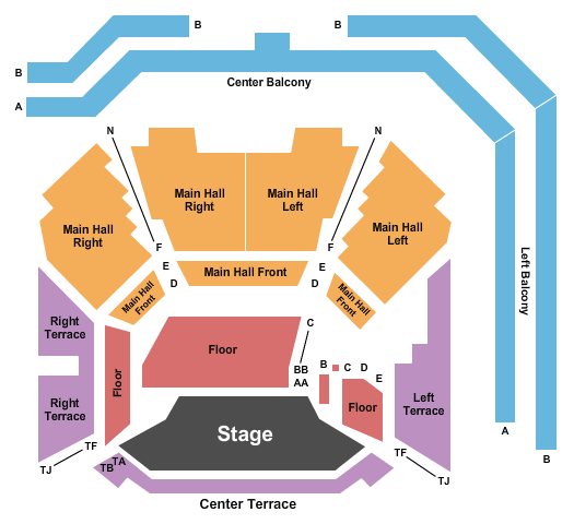 SFJAZZ Center - Miner Auditorium Seating Chart: Endstage 2