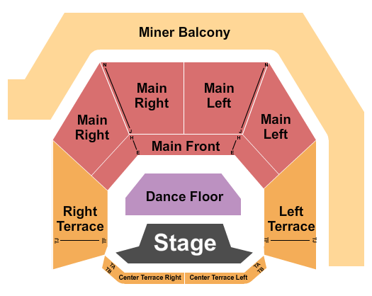 SFJAZZ Center - Miner Auditorium Seating Chart: Endstage Dancefloor RSV